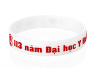 White Basketball Sport Fan Supports 3D Printed Custom Silicone Rubber Wristbands