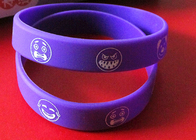 Soft Feeling Custom Silicone Rubber Wristbands Ink Filled Logo Process