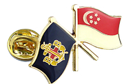 Attractive Graph Custom Metal Pin Badges Double Colors Plating ODM / OEM Welcomed
