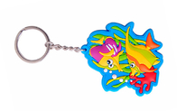 Reusable Promotional PVC Keyrings , Custom Logo Keychains Easy To Carry