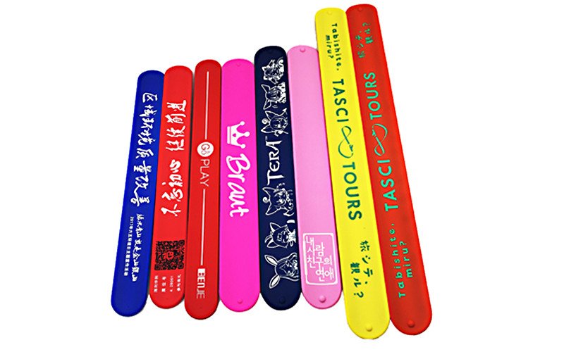 Colorful Printing Silicone Slap Wristband Non Toxic Materials For Children Toys